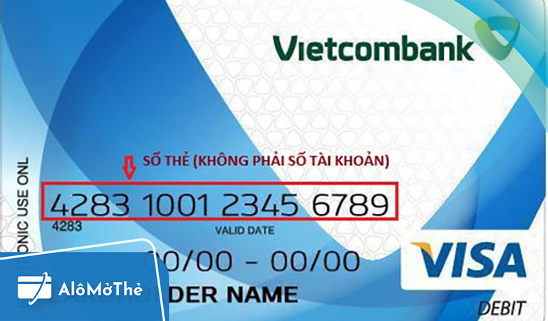 Số tài khoản Vietcombank không phải là dãy số in trên mặt thẻ